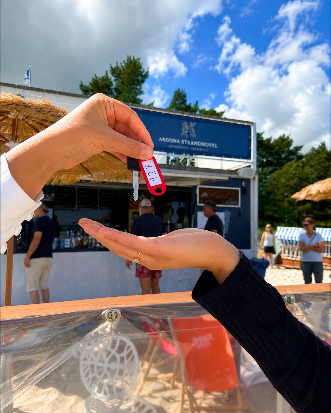 Schlüssel für den Strandkorb abholen
